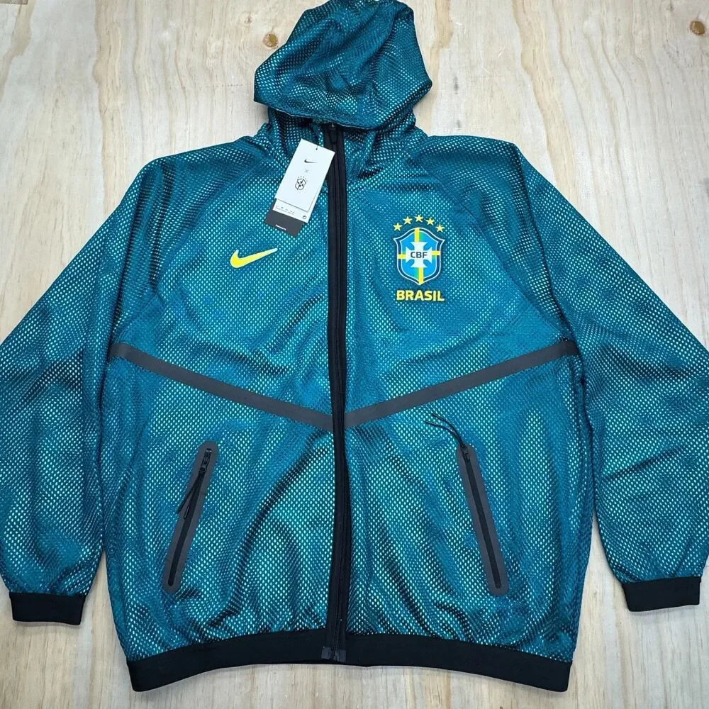 NEW Brazil National Team Nike 2026 Anthem Mesh Dri-FIT Full-Zip Hooded Jacket XL